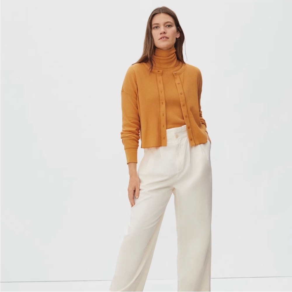 Black Everlane The Organic Cotton Waffle Cardigan